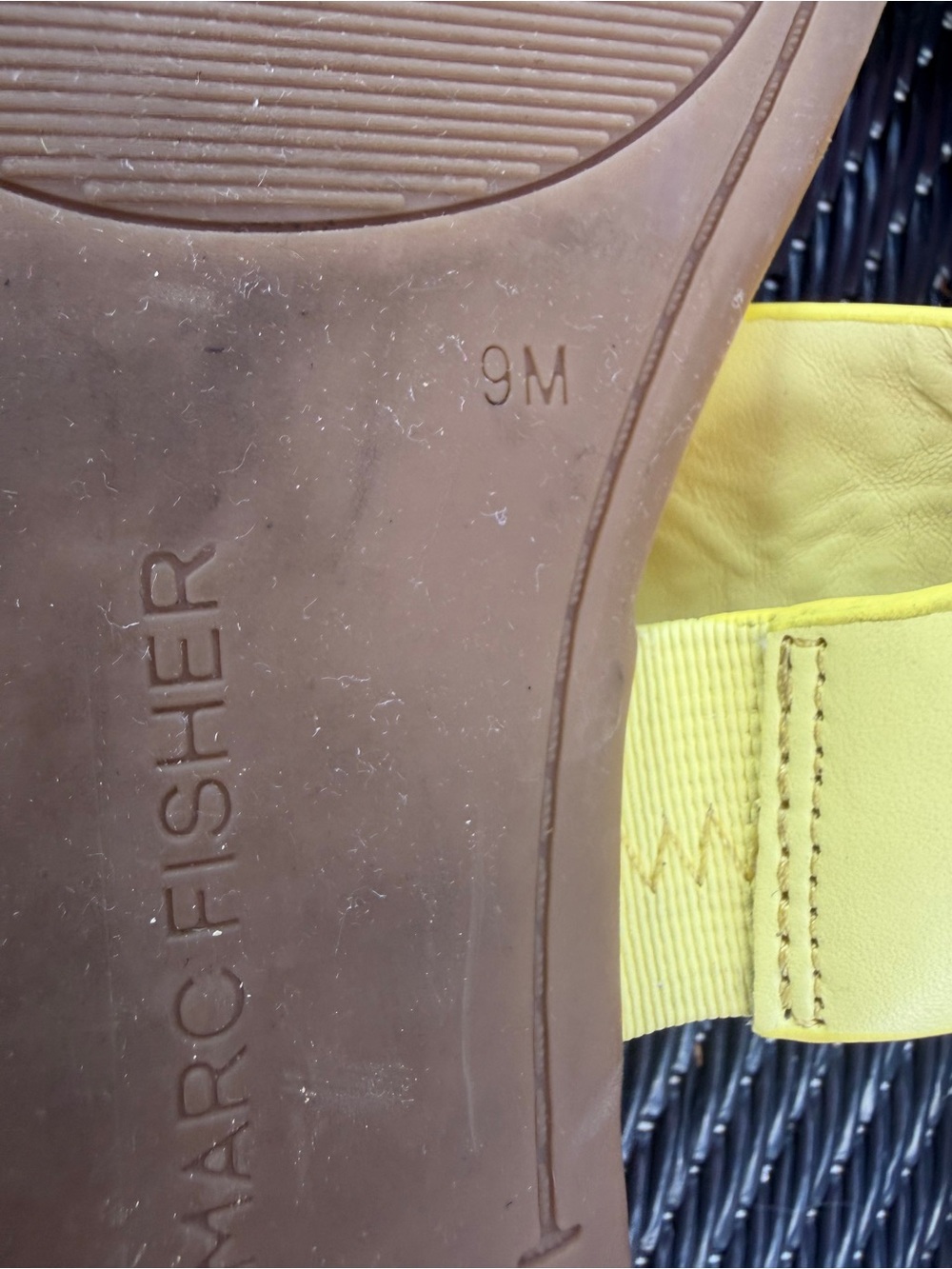 Marc Fisher Yellow Double-Stud Slide Sandals - Picture 6 of 8